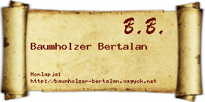 Baumholzer Bertalan névjegykártya