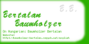 bertalan baumholzer business card